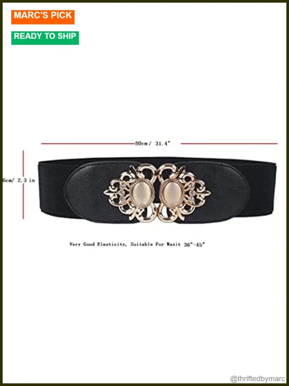 3 Pack Elastic Stretch Waist Belt for Dresses - PU Leather & Polyester Blend